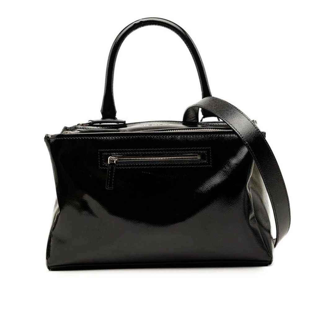 Givenchy Pandora Handbag Shoulder Bag Black Patent Vernis Leather